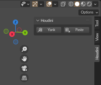 Clipboard panel in Blender.