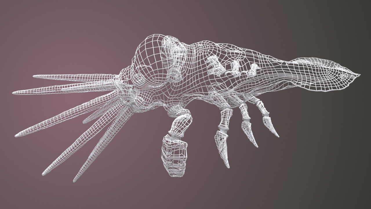 Thick solid white wireframe of a squab rendered over a pink gradient background.
