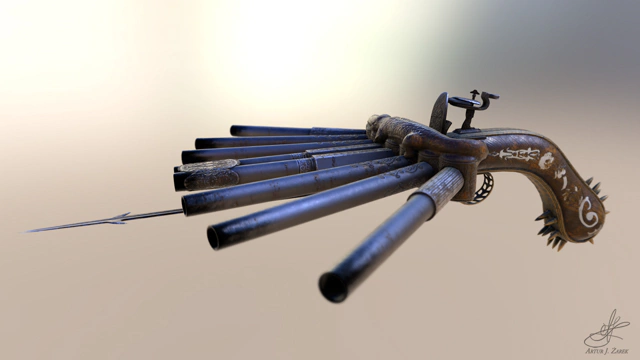 A different shot of the pistol focusing on the front side.